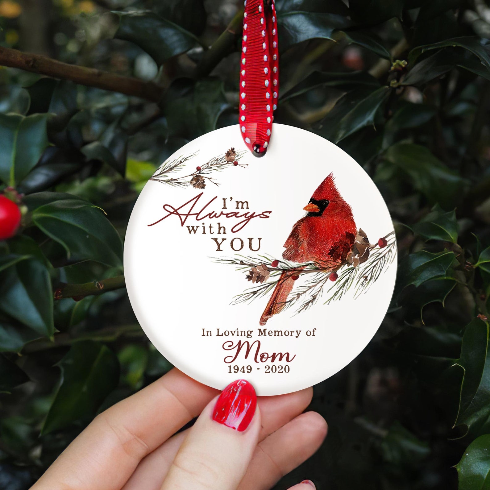 Personalized Memorial Cardinal Ornament I'm Always with Etsy