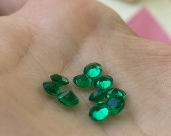 Set of 10 emeralds diamond format