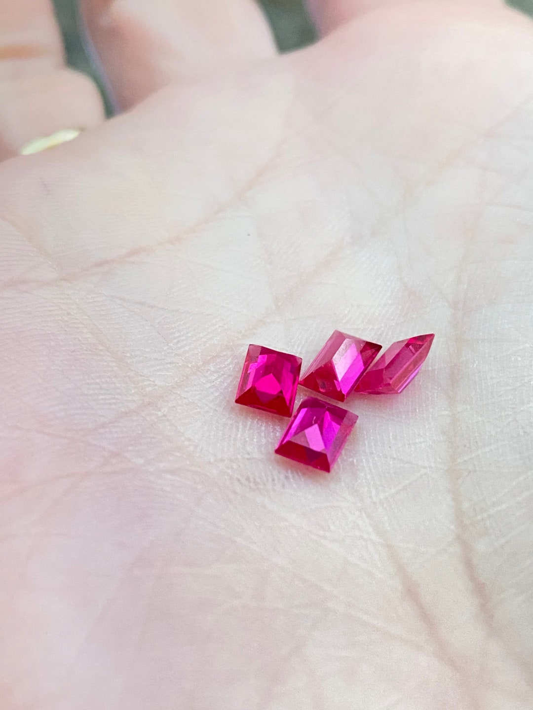 Lot of 4 Hand-cut Rectangular Verneuil Rubies - Etsy