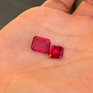 Juego de 2 rubíes rectangulares