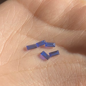 Set of 5 hand-cut blue spinels