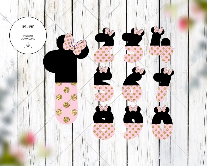 Minnie Mouse Numbers Minnie Mouse Gold Dots Minnie Mouse Clipart Number Png Mickey And Minnie Inspired 1 2 3 4 5 6 7 8 9 0 Clip Art Art Collectibles Safarni Org