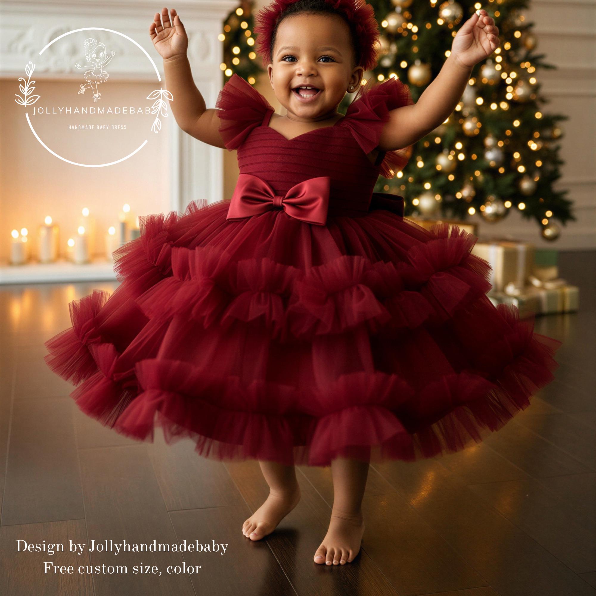 girls red tulle dress TT_5872_RD - Red Dress with Satin Bodice and Tulle Skirt - Tip Top Kids -  Flower Girl Dresses