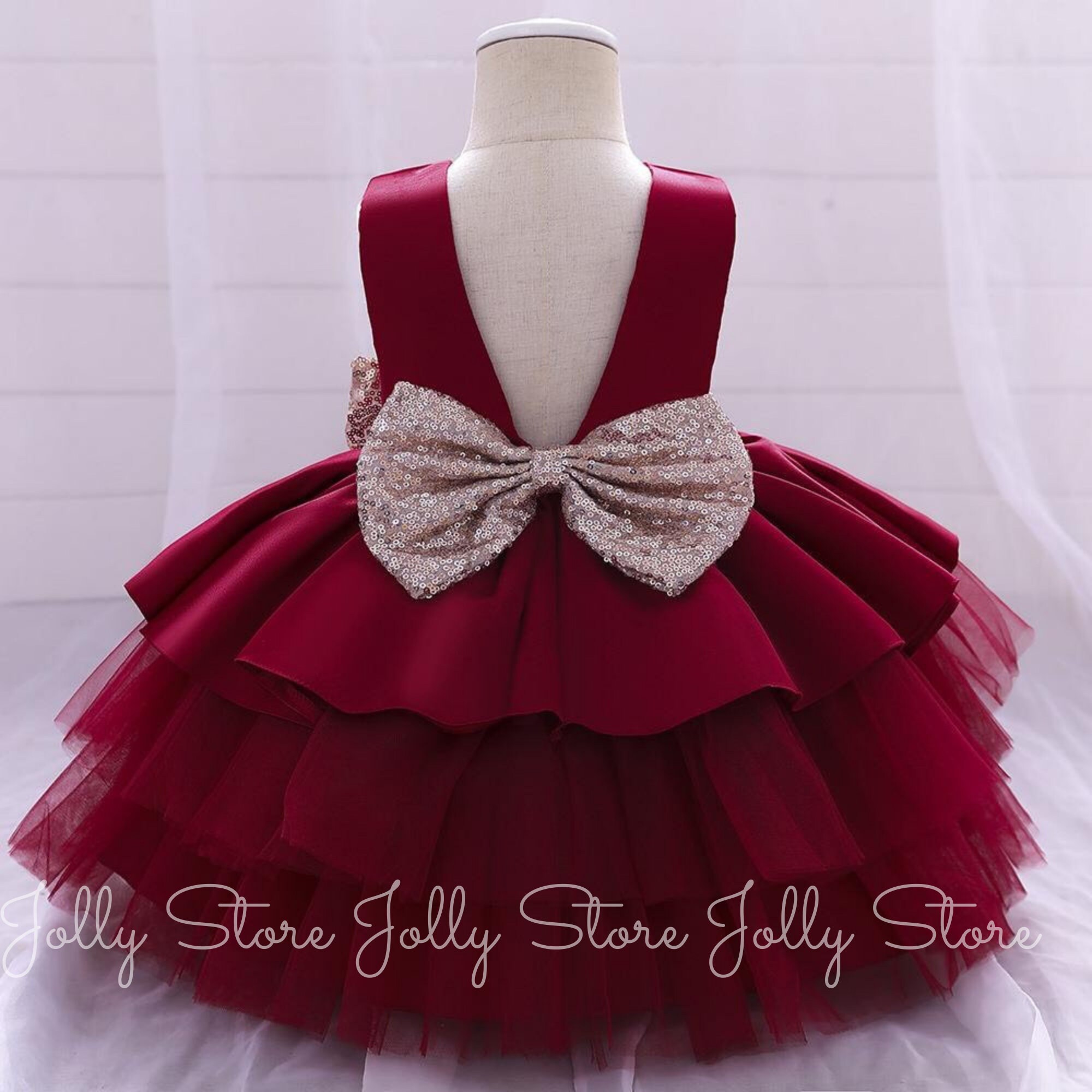 RED SATIN TULLE Tulle Dress With Bow Girl Kids Feather Etsy