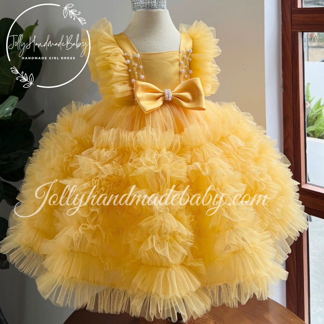 YELLOW BABY DRESS Sunflower Girl Dress Girl Occasion Dress Etsy