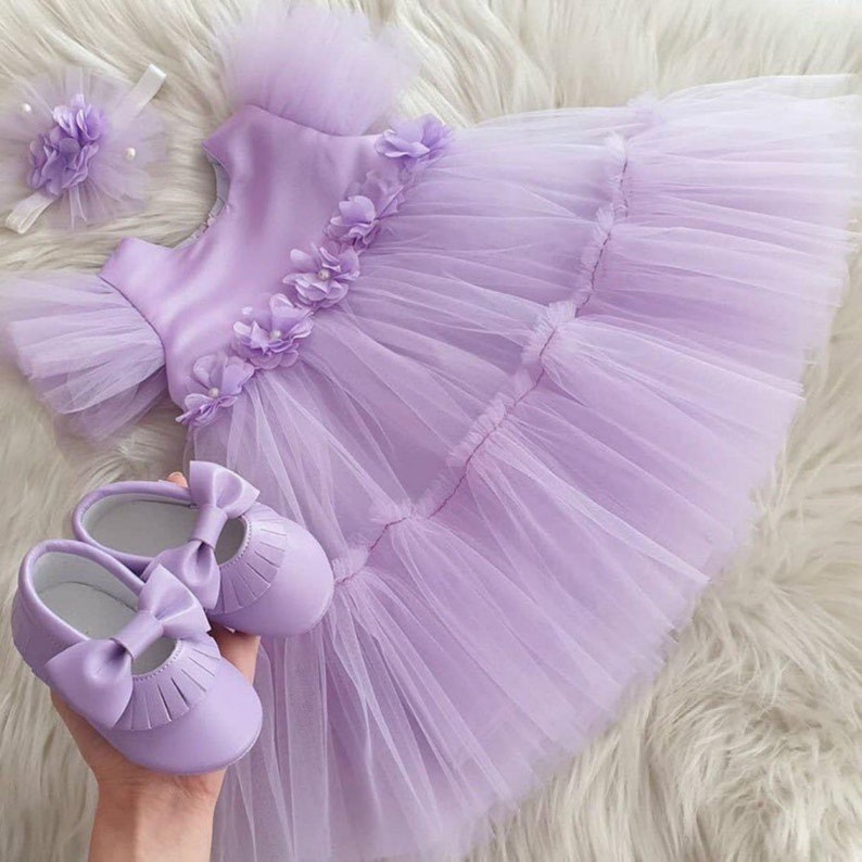 Personalized Baby Dress 1st Birthday Gift Girls Princess Outfit LAVENDER TULLE DRESS Tulle Baby Dress Cute Baby Girls Clothes