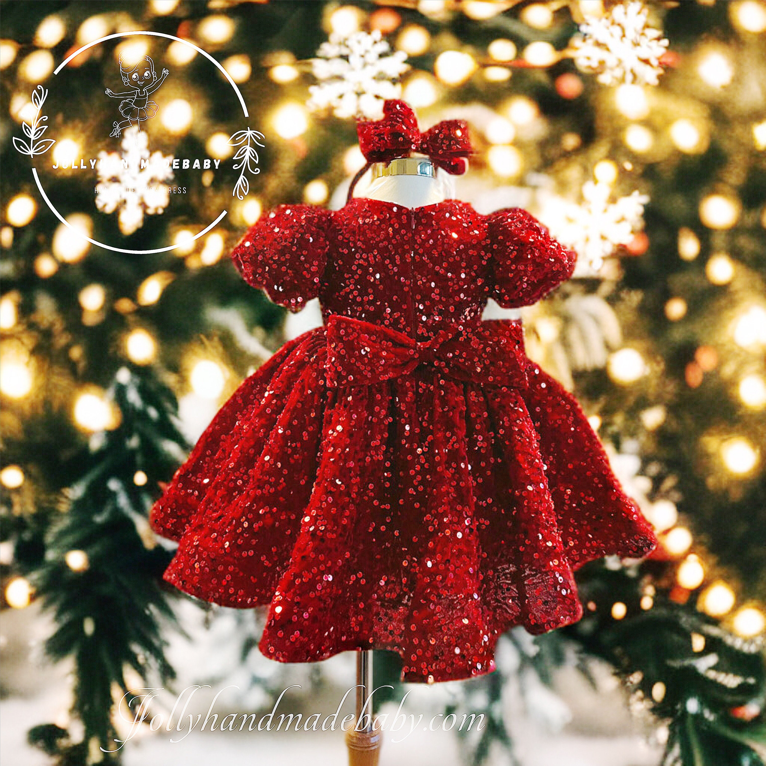 Red Girls Sequin Dress Baby Girl Birthday Dress main image 1