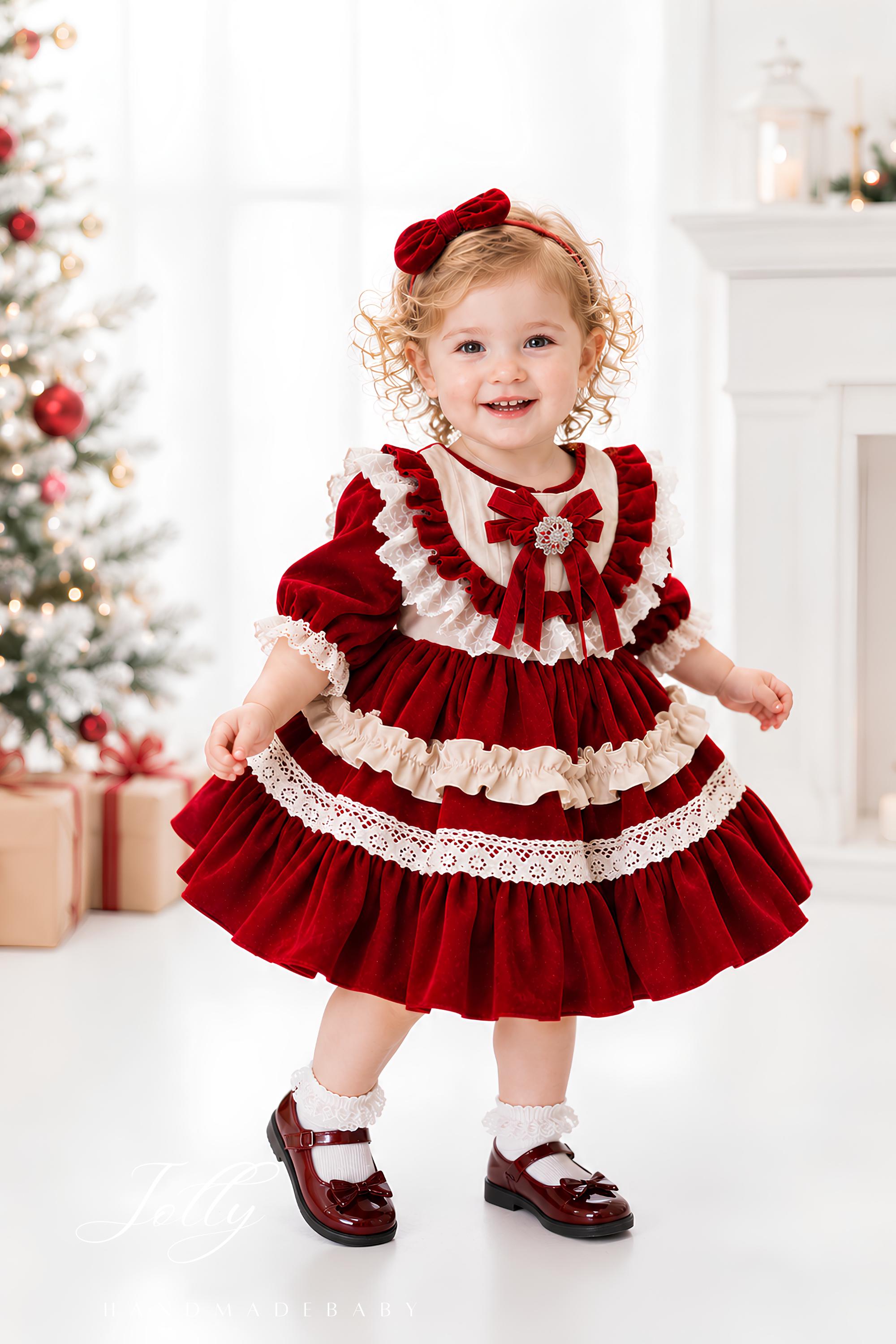 vintage toddler christmas dress Victorian Style Xmas Age:3-4Y