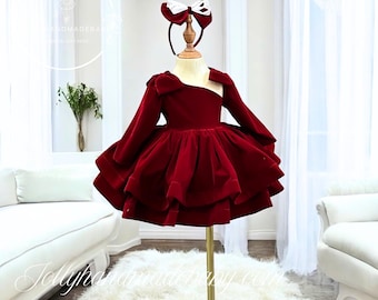 Asymmetrical Velvet Princess Dress – Modern Elegance Collection