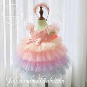 Rainbow Tulle Baby Dress: Birthday Party Outfit