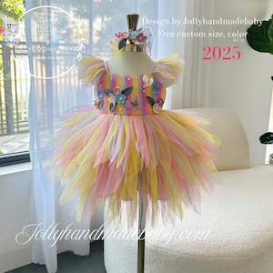 Fairy Garden Tulle Dress: Handmade Rainbow Baby Girl Dress