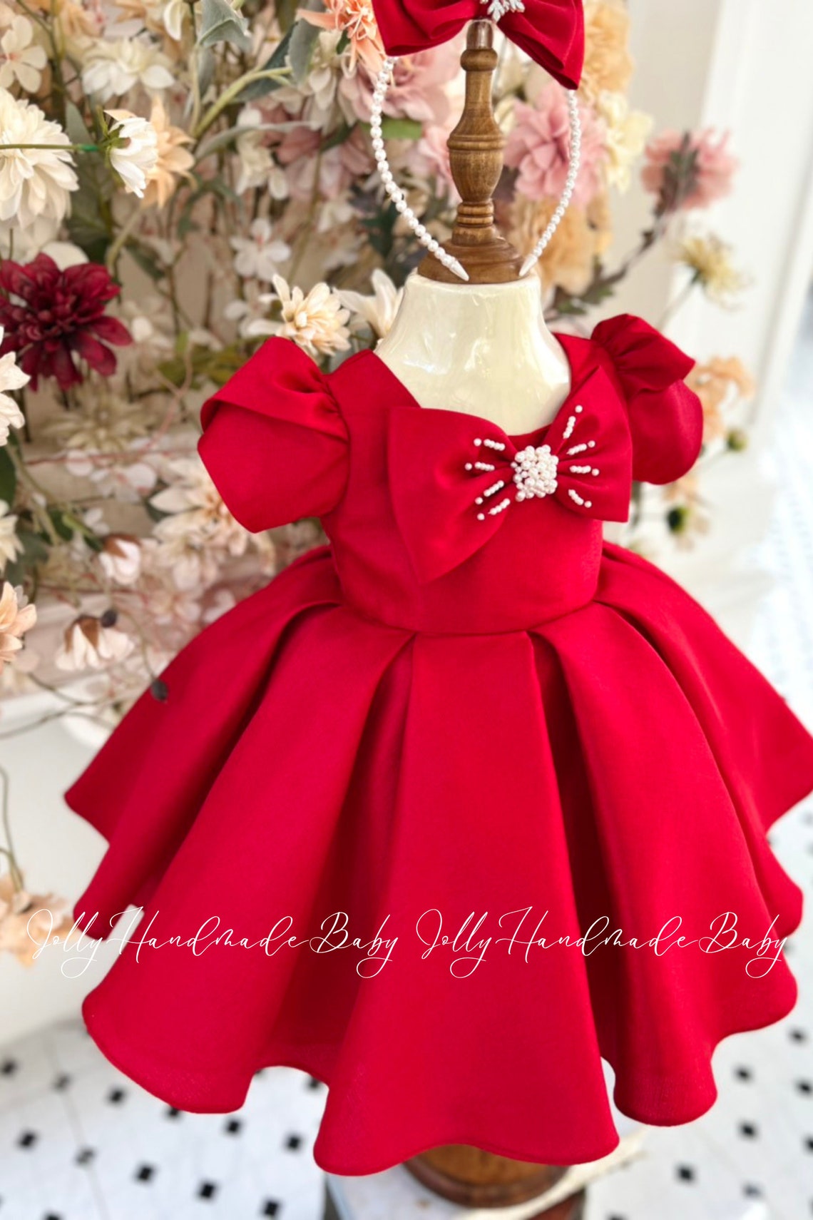 CHRISTMAS BABYGIRL DRESS Personalized Red Baby Dresses Etsy