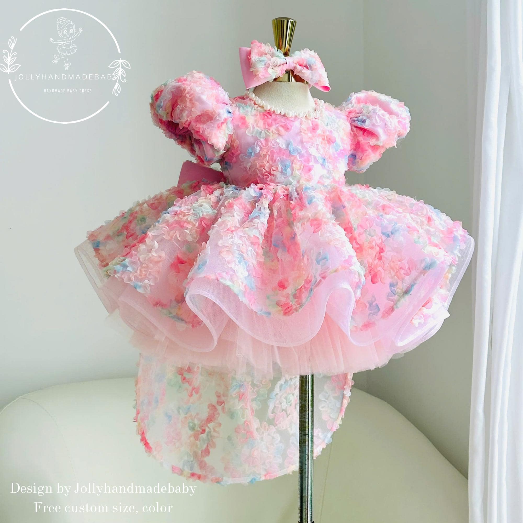 handmade birthday dresses customer reviews Luxury Pink Floral Baby Girl Dress, Puffy Princess Dress, First Outfit, Toddler Birthday Dress, Flower Girl Dress, no itch Style_Cut Out Starlight Backless Satin Maxi Size:10 (AU)