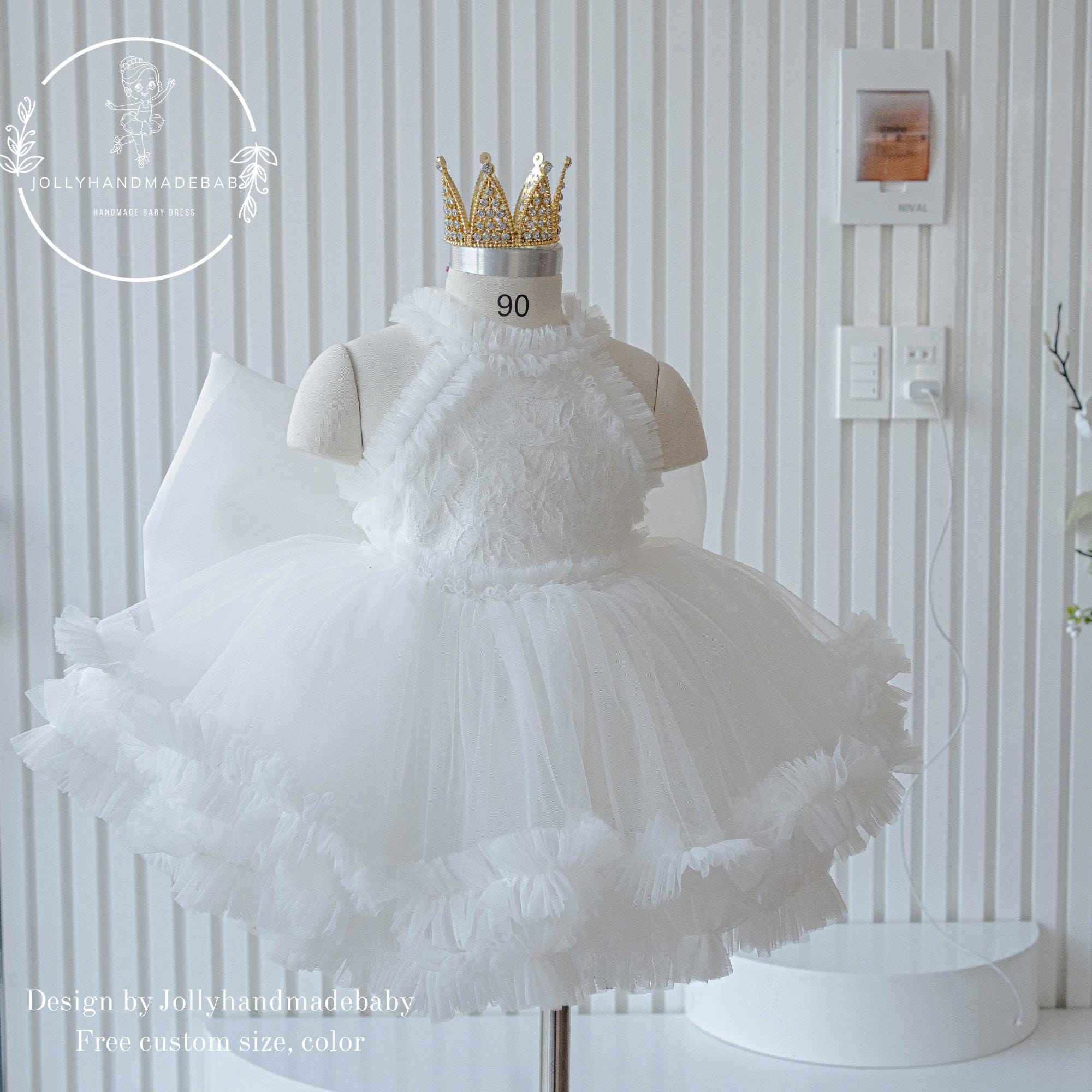 Baby Blue Tulle Dress: Princess Party Outfit With Feather Headband 
