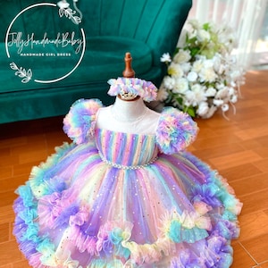 Rainbow Tulle Dress: Baby Girl Birthday Party Outfit