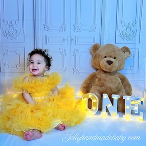 Yellow Tulle Dress: Ruffle Tutu, Birthday Party Outfit