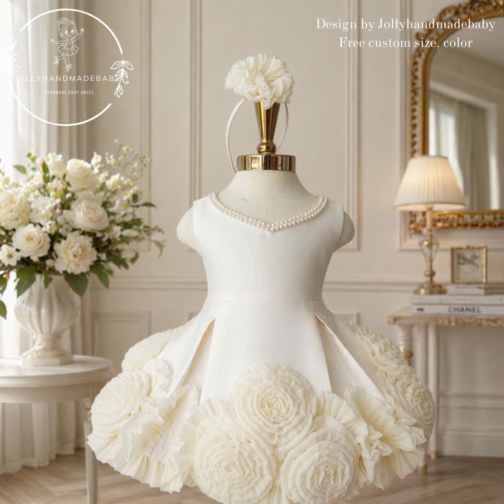white and gold infant dress Ivory 30-27BFCM2025