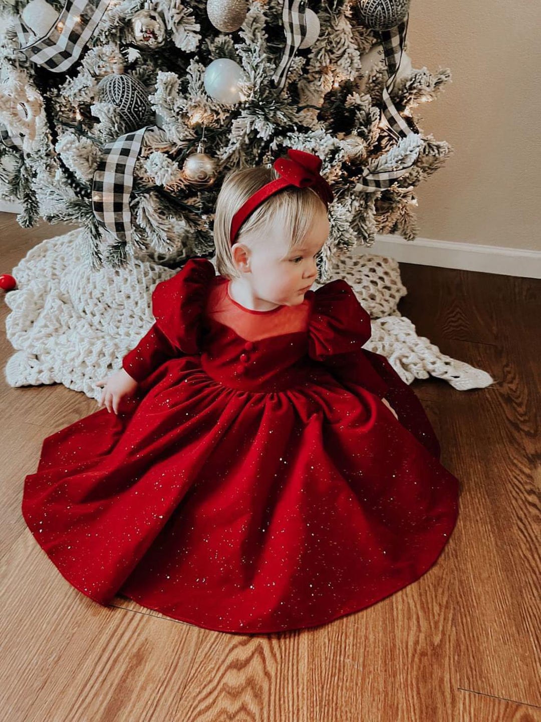 red bow christmas dress Off Shoulder Kids Red Dress | Kids Red Dress