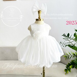 Baby Baptism Dress - Tulle Dress White - Custom Size And Color You Love