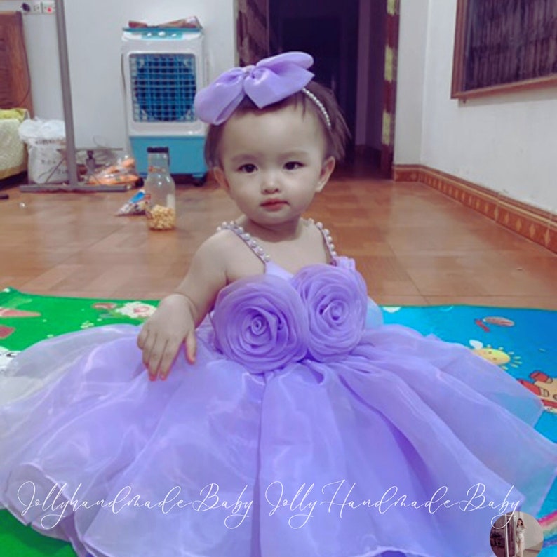 FLOWER BABY DRESS Red Organza Rose Tulle Dress Girl Etsy