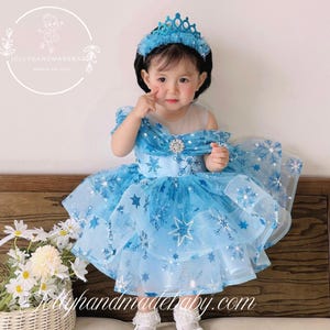 Blue Baby Girl Dresss - Girl Tutu Costume - Girl Baby Outfit - Custom Size According To Measurement