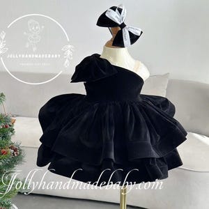 Black Baby Tulle Dress: Ruffle Bodice, Birthday Party Outfit