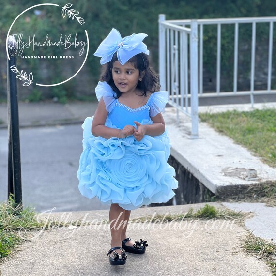 Baby girl blue christmas dress cheap