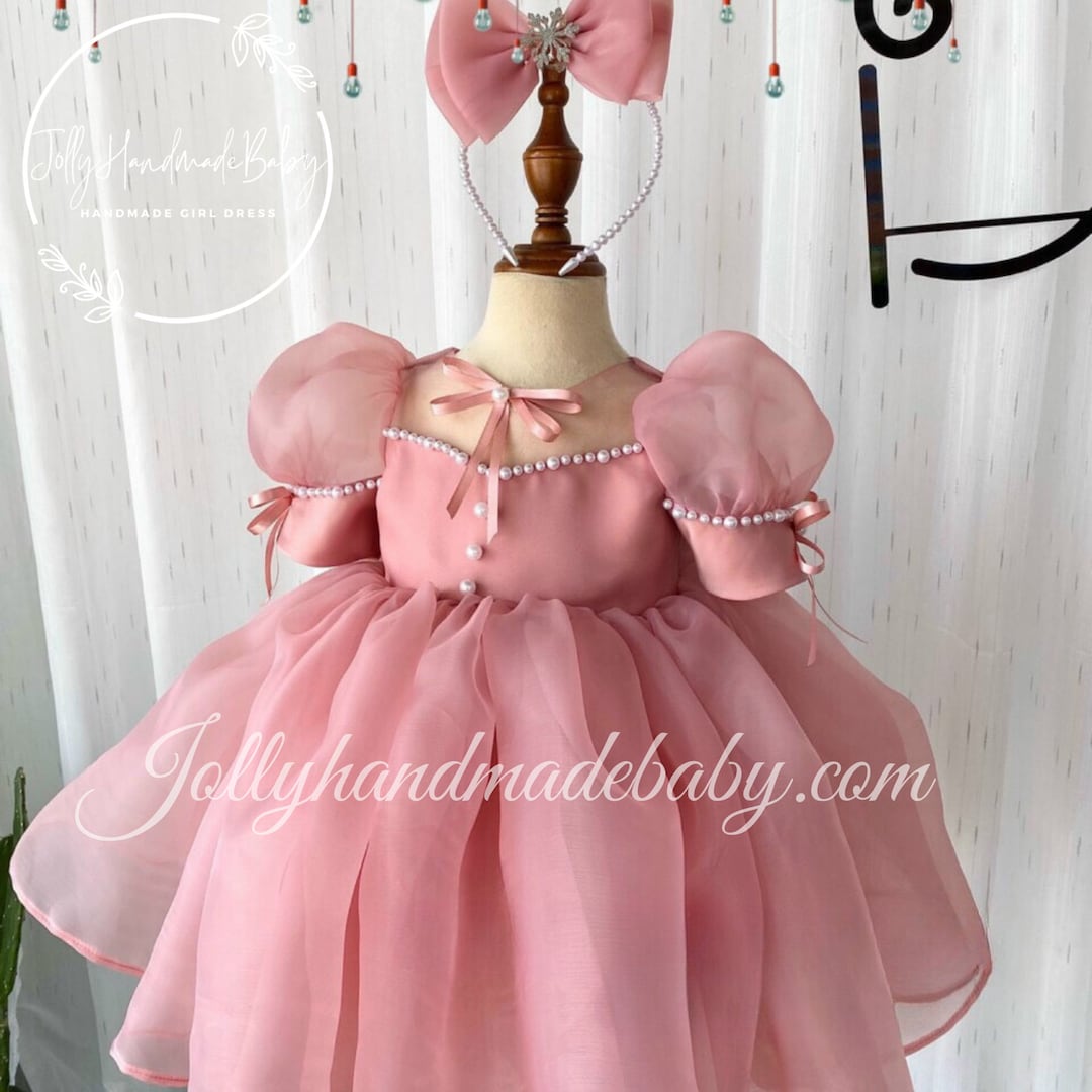 Mauve Girl Dress, Lace Tulle Baby Girl Dress, Birthday Baby Girl Dress ...
