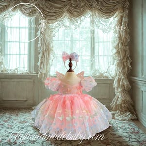 Baby Girl Butterfly Fairy Dress | Pink Birthday Tutu Outfit | Toddler Princess Party Dress with Wings