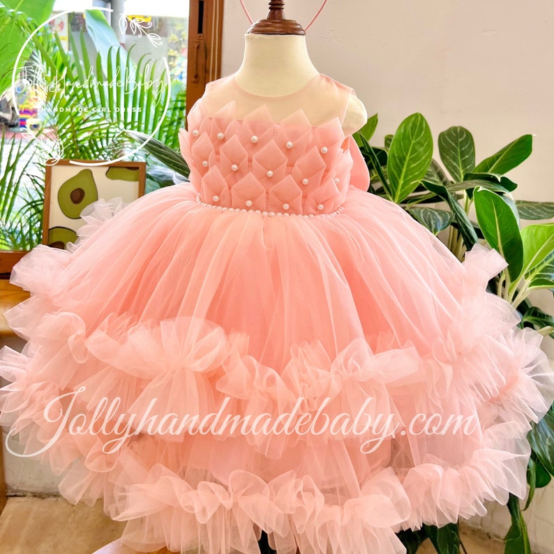 Robe en tulle arc-en-ciel Robe fille mauve Robe bébé fille Robe en tulle pour bébé fille Pink