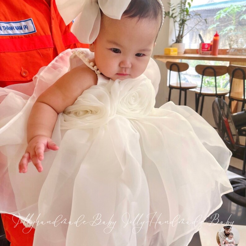 FLOWER BABY DRESS Red Organza Rose Tulle Dress Girl Etsy