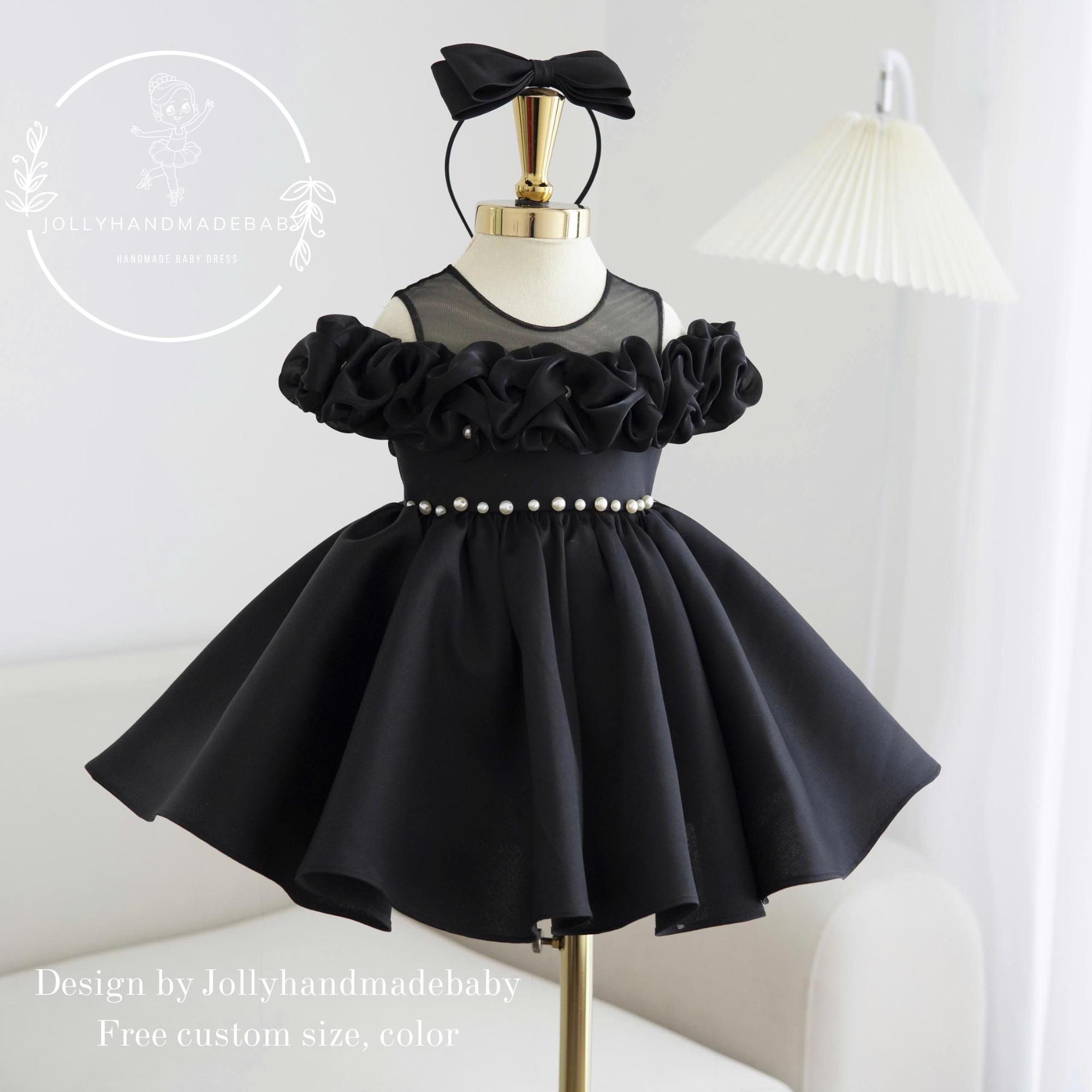 handmade birthday dresses shop united states Black Birthday Girl Dress