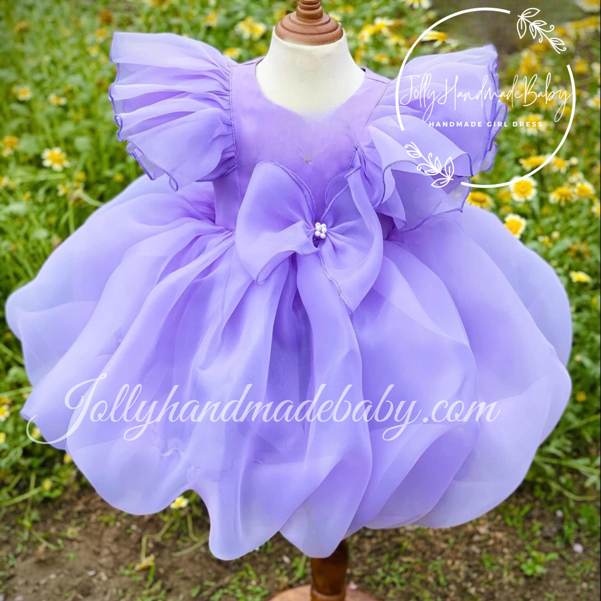 Lavender colour dress top for baby girl