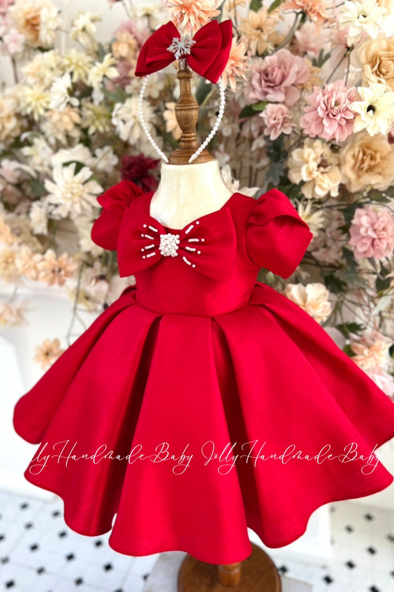 CHRISTMAS BABYGIRL DRESS Personalized Red Baby Dresses Etsy