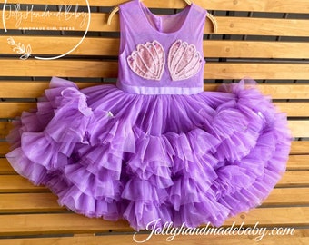 Lilac Lavender DRESS | Purple Baby Girl Dress | Christmas Party Wear | Personalized Infant Girl Red Tulle Dress | Gift For Christmas