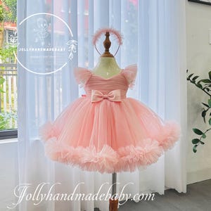Rosa Kleid für Mädchen - Niedliche Baby Tutu Dusche - 1. Geburtstag Kleid - 3. Geburtstag Kleid