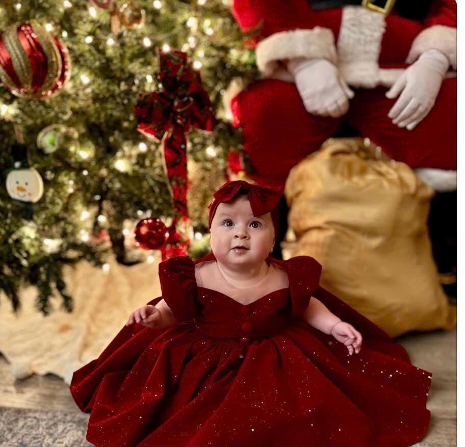 christmas bow dresses Toddler Christmas Dresses/Outfit Mabel + Honey
