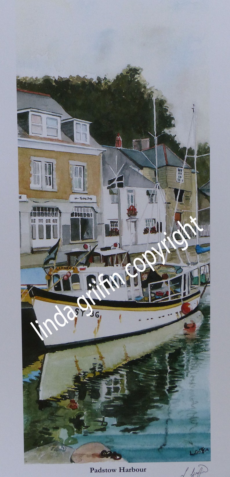 A Padstow Harbour Art Print. Boats Moored at Padstow Harbour , Cornwall