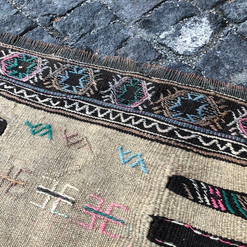 3.0x5.1 ft, Antique Kilim Rug, shops Animal Print Rug, Turkish Rug, Boho Rug, Neutral Rug, Tribal Rug, Flatweave Rug, Southwestern Rug, Faded Rug