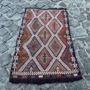 1.8x2.7 ft, Small Kilim Rug, Tribal Rug, Turkish Rug, Handwoven Bath Rug, Kitchen Rug, Southwestern Rug, Boho Rug, Oushak Rug, Indian Rug