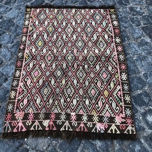 2.3x3.0 ft, Small Kilim Rug, Tribal Rug, Turkish Rug, Handwoven Bath Rug, Kitchen Rug, Entry Rug, Southwestern Rug, Door Mat Rug, Boho Rug