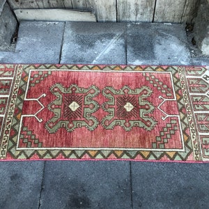 1.5x3.1 ft, Turkish Small Rug, Bathroom Rug, Kitchen Rug, Boho Rug, Morrocan Rug, Farmhouse Rug, Faded Rug, Door Mat Rug, Oushak Rug