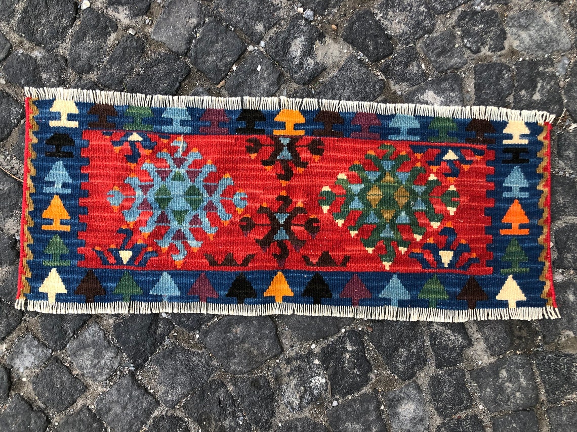 Türkischer KelimTeppich Boho Teppich SchlafzimmerTeppich | Etsy
