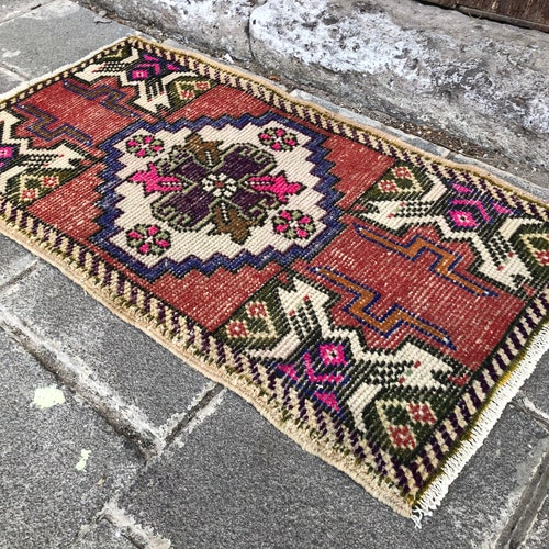 1.7x3.0 ft, Turkish Small Rug, Bathroom Rug, Kitchen Rug, Boho Rug, Morrocan Rug, Farmhouse Rug, Faded Rug, Door Mat Rug, Oushak shops Rug