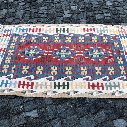 Shops 3.3x5.2 ft, Kilim Rug, Turkish Rug, Bedroom Rug, Morrocan Rug, Boho Rug, Southwestern Rug, Flatweave Rug, Beni Ourain Rug, Nayajo Rug