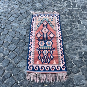 1.7x3.7 ft, Turkish Kilim Rug, Tribal Rug, Boho Rug, Bedroom Rug, Hallway Rug, Morrocan Rug, Southwestern Rug, Flatweave Rug, Indian Rug