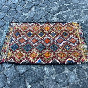 1.6x2.9 ft, Small Kilim Rug, Tribal Rug, Turkish Rug, Handwoven Bath Rug, Kitchen Rug, Southwestern Rug, Boho Rug, Oushak Rug, Indian Rug