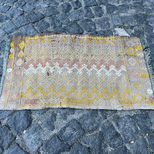 1.7x2.7 ft, Small Kilim Rug, Tribal Rug, Turkish Rug, Handwoven Bath Rug, Kitchen Rug, Southwestern Rug, Boho Rug, Oushak Rug, Indian Rug