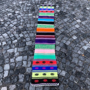 1.3x7.7フィート、キリムランナーラグ、キッチンラグ、トルコラグ、トライバルラグ、モロッコラグ、カラフルラグ、手作りラグ、編み込みラグ、ラグラグ、ボヘミアンラグ