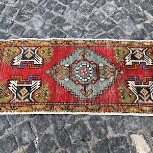 1.8x3.6 ft, Turkish Small Rug, Bathroom Rug, Kitchen Rug, Boho Rug, Morrocan Rug, Farmhouse Rug, Faded Rug, Door Mat Rug, Oushak Rug